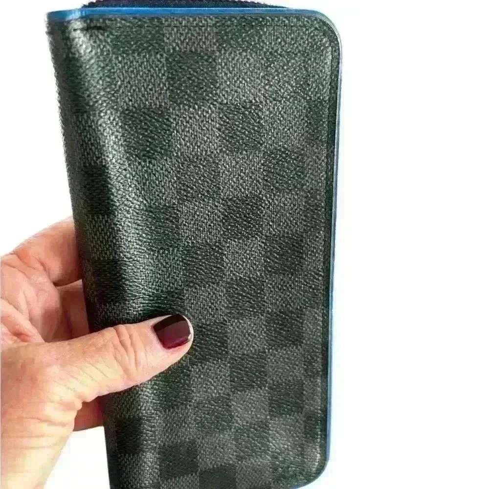 LOUIS VUITTON Damier Graphite Blue Vasco Zippy Wallet- full inclusion - box. Bag - Picture 3 of 16